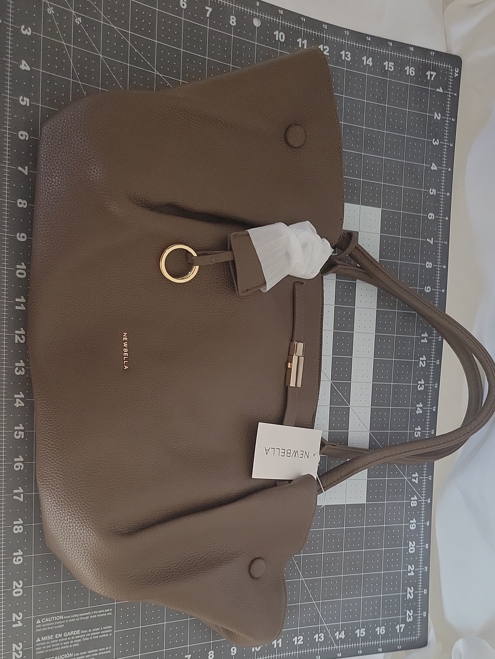 Newbella Chocolate Brown Pebbled Leather Shoulder Bag